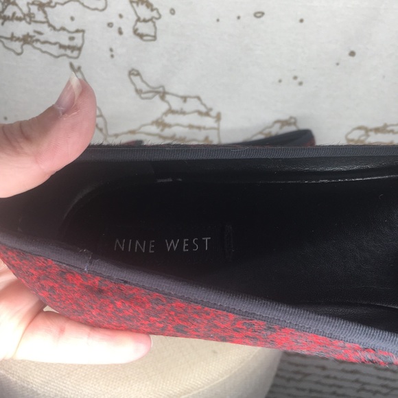 Nine West Size 11 Red Calf Hair Leather Flats - Picture 15 of 15